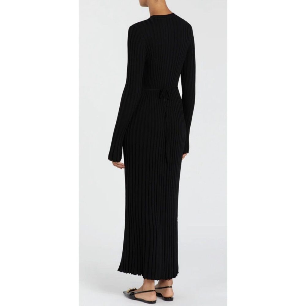 DISSH Long Black Ribbed Dress. Size L